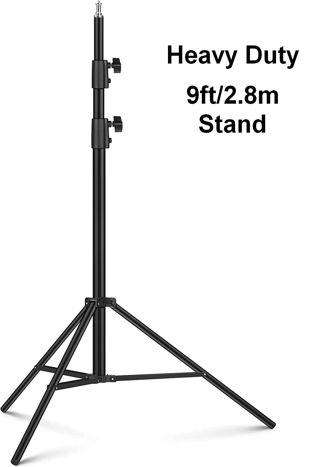 Fodoto Heavy Duty 110"/9 Ft/ 2.8M Aluminum Studio Tripod Stand for Photo/Video