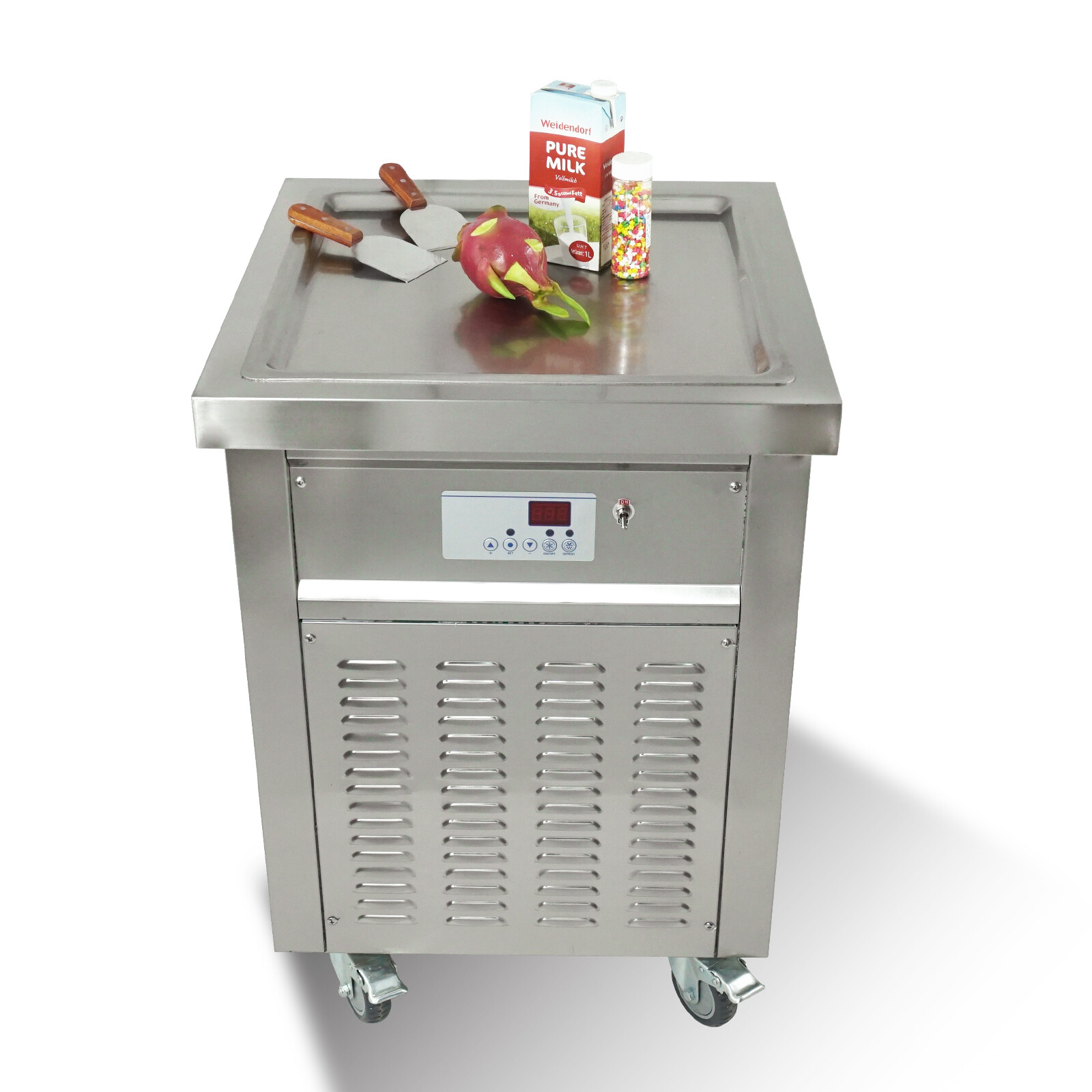 Kolice Commercial ETL 21"X21'' Square Pan Fry Ice Cream Roll Machine,90% New