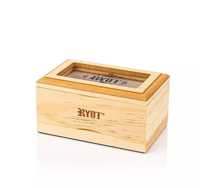 Ryot 4x7 Glass Top Box in Natural | Premium Wooden Box Perfect for Sifter