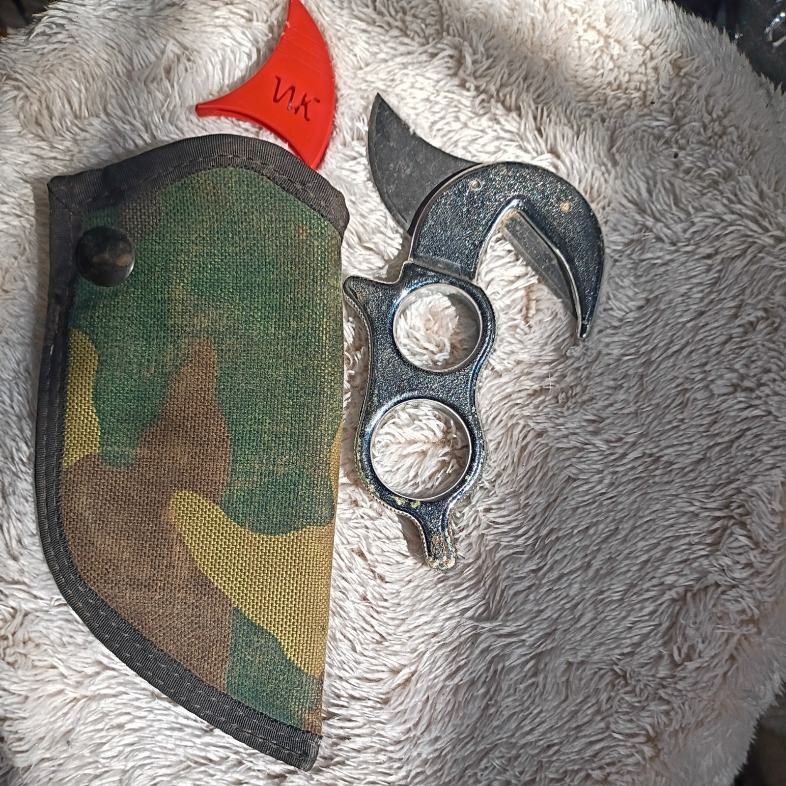 Vintage Wyoming Knife Hunting Field Dressing , Skinning , Caping / Camo Sheath