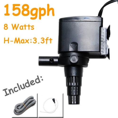 New 158GPH Aquarium Water Pump Reef 3.3 Max Head Powerhead Undergravel Filters