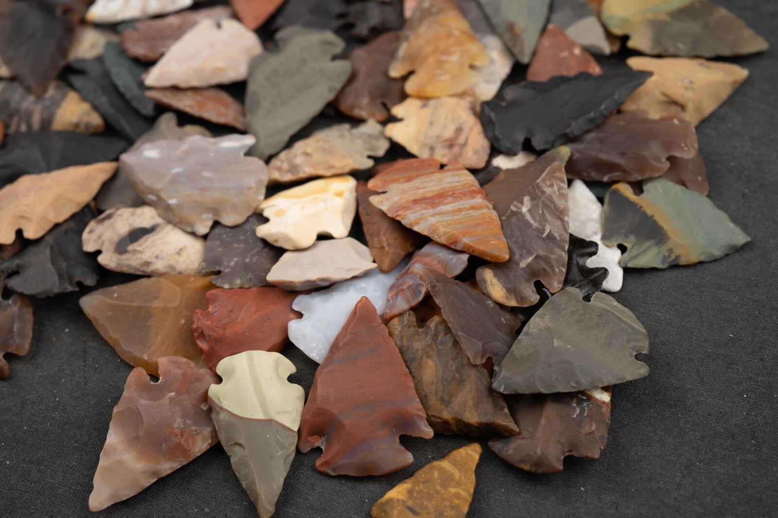 ** 10 PC River Washed Flint Arrowheads Ohio Collection Points Size 1"-1.2" **