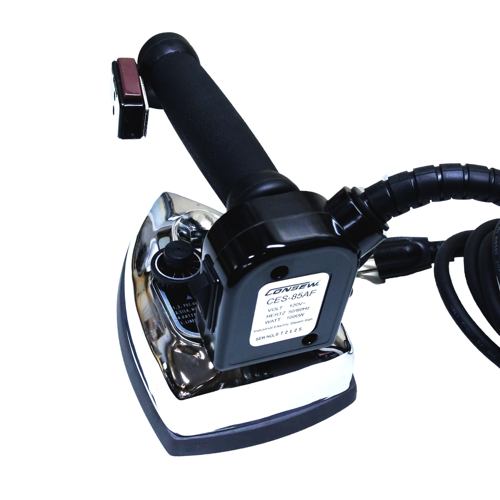 Consew CES-85AF Gravity Feed Commercial Electric Steam Iron Complete Set