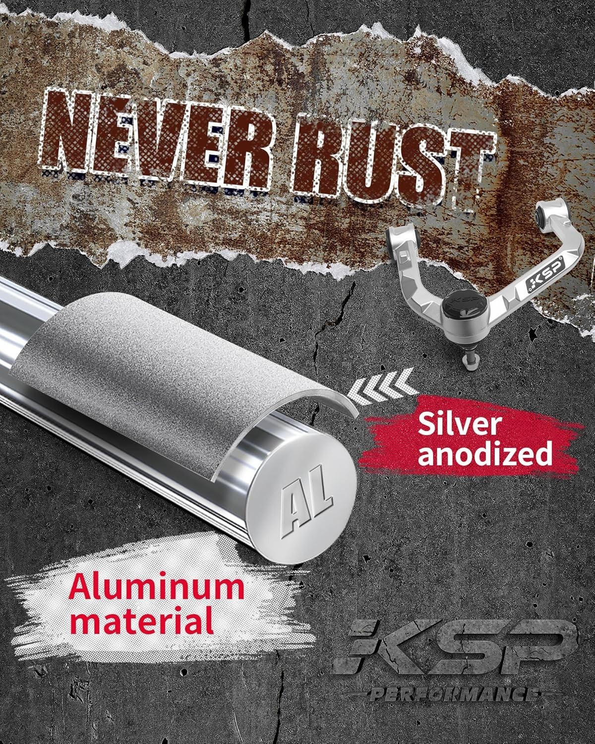 KSP Aluminum Forged Upper control arms for 2004-2020 Ford F150 with 2-4'' lift