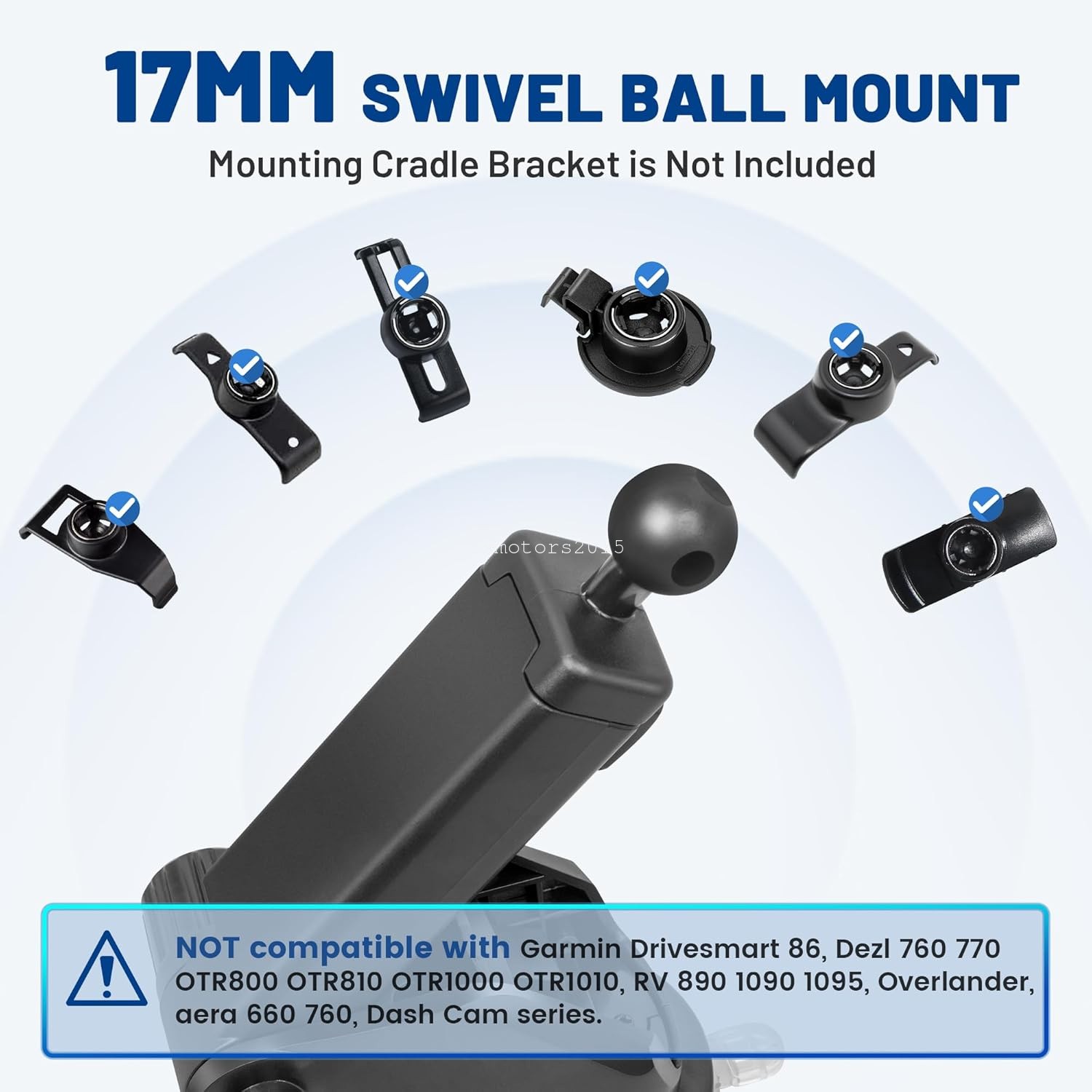 GPS Holder Suction Cup w/ Telescopic Arm for Garmin Dashboard & Windshield Mount