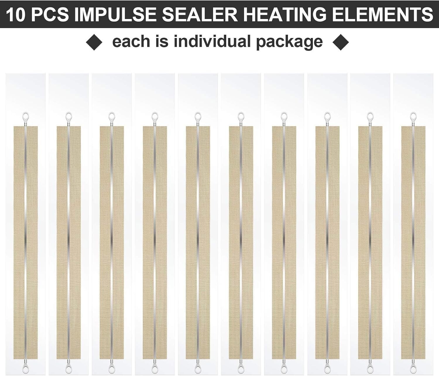 10 Pcs Impulse Sealer Replacement Parts 8 or 16 Inch Heat Seal Strips Element