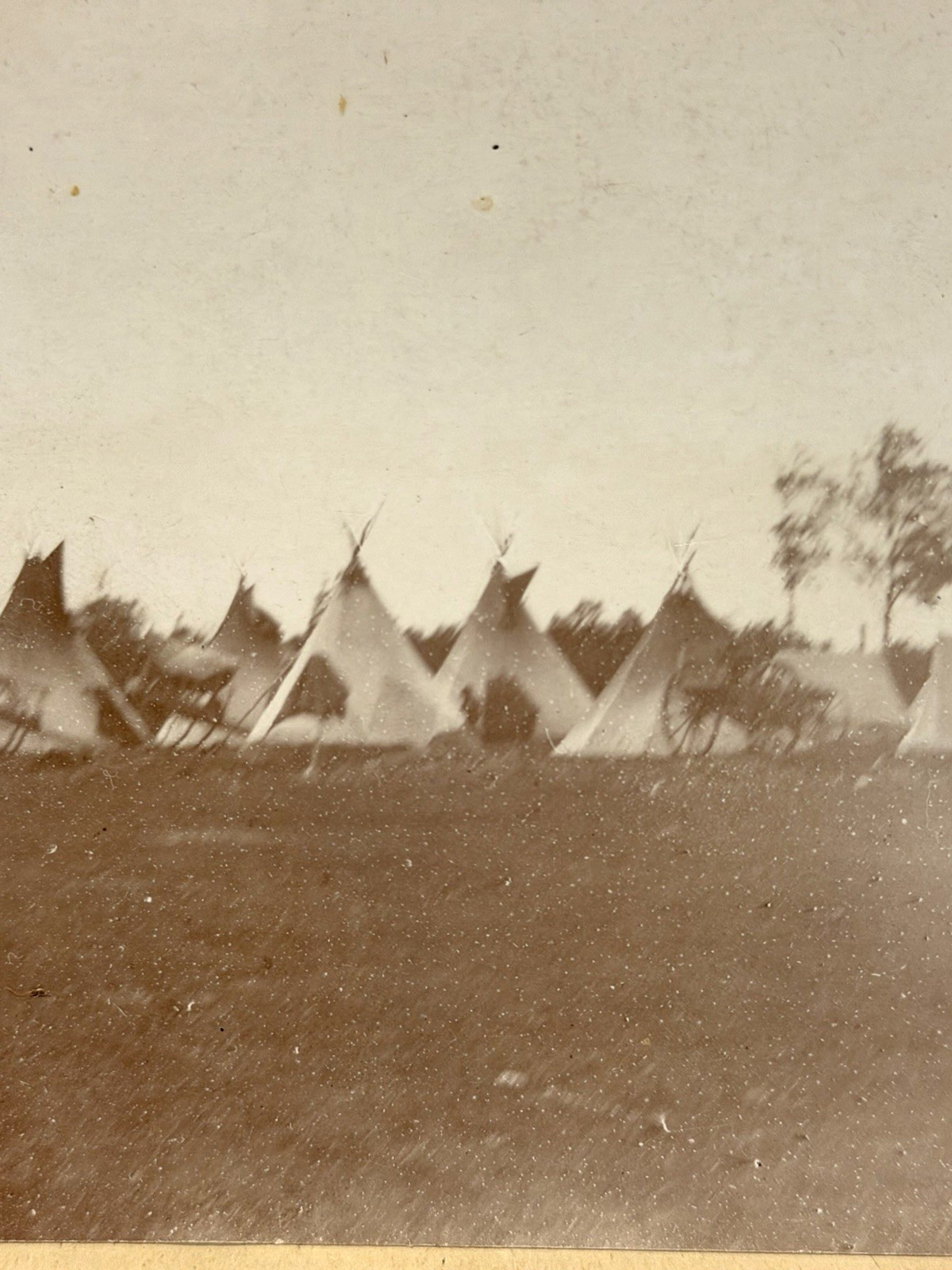 Antique Native American Indian Cabinet Card Photograph of Tepees; 1880's