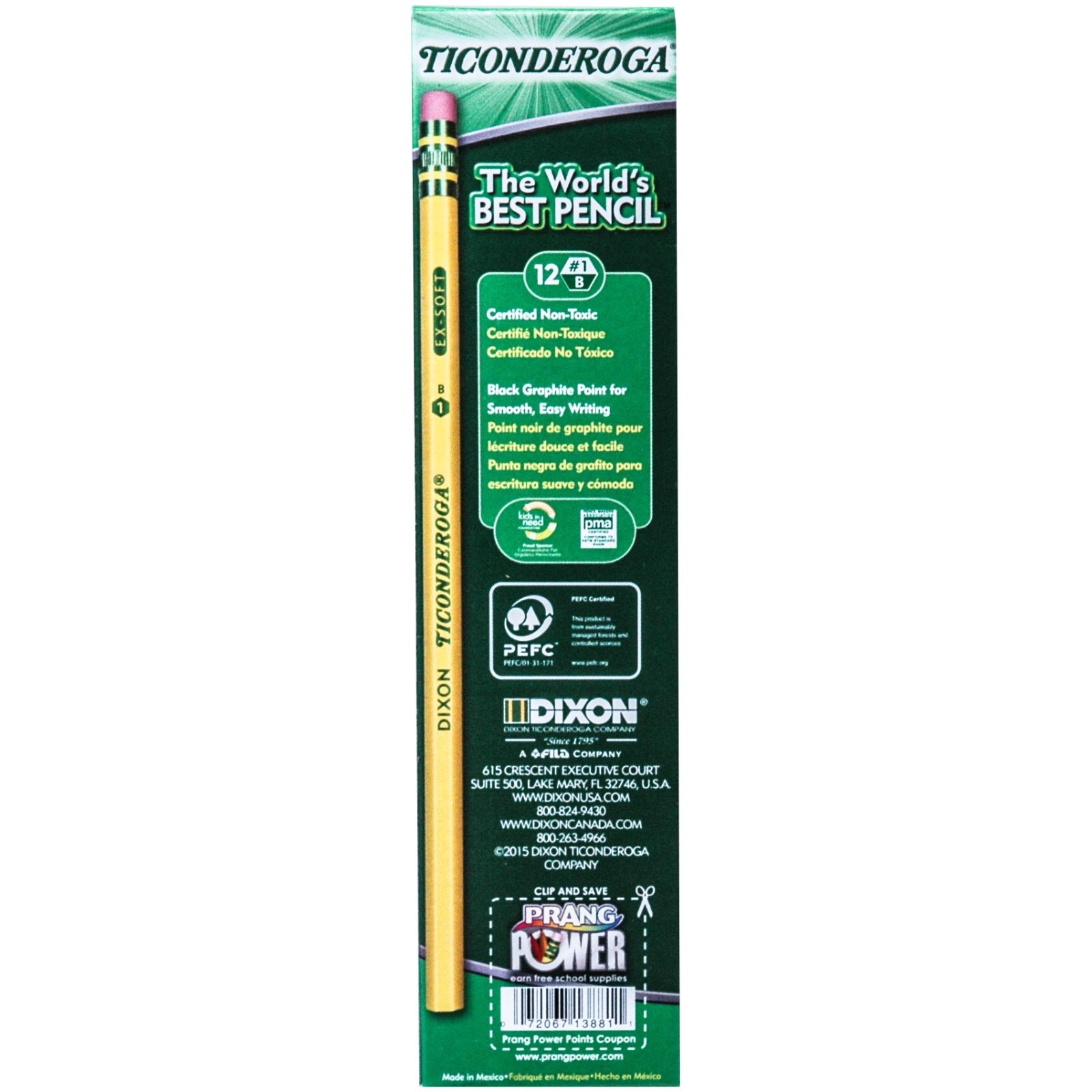 Dixon Ticonderoga 13881 1B Ex-Soft Pencils, Box of 12