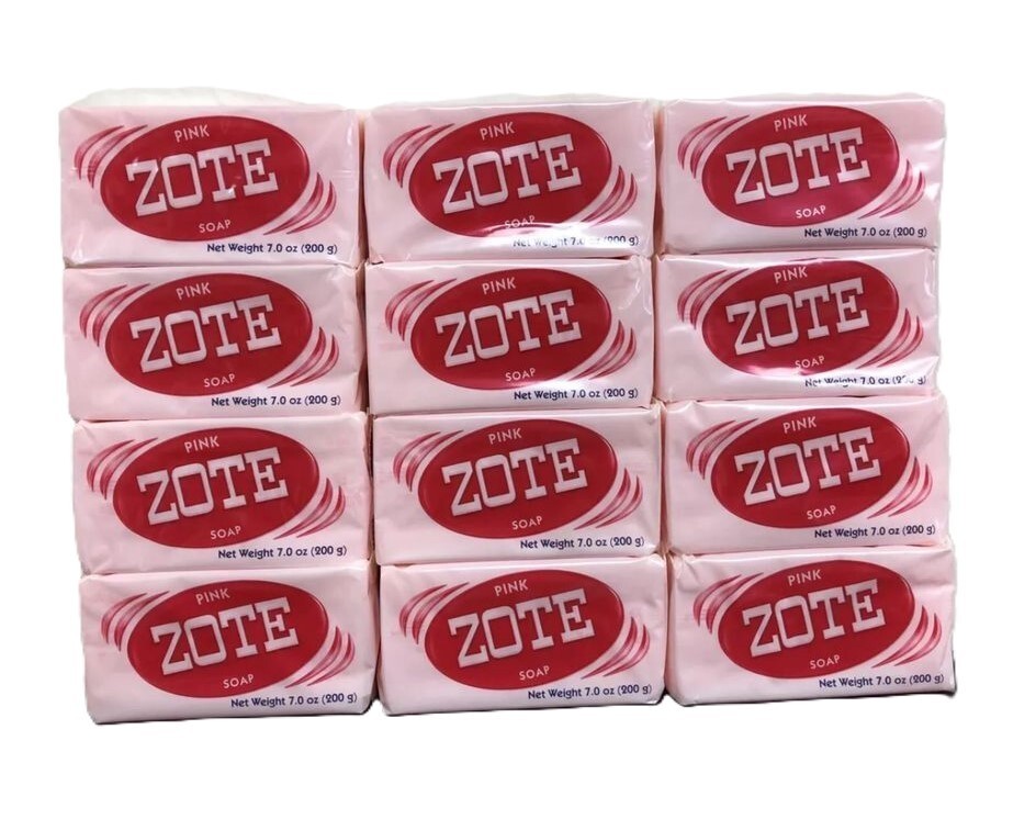 12, 8, 6 Zote Pink Laundry Soap Hand Wash Soap for Stains 200g 7 Oz  Bar Jabon