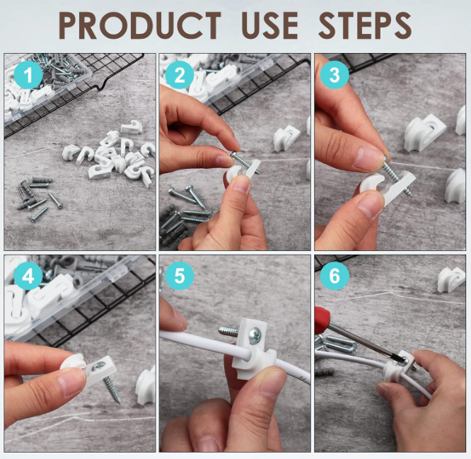 Clips Estante Alambre Blancos 20 Pzas Soportes Plástico Resistente Ajustable