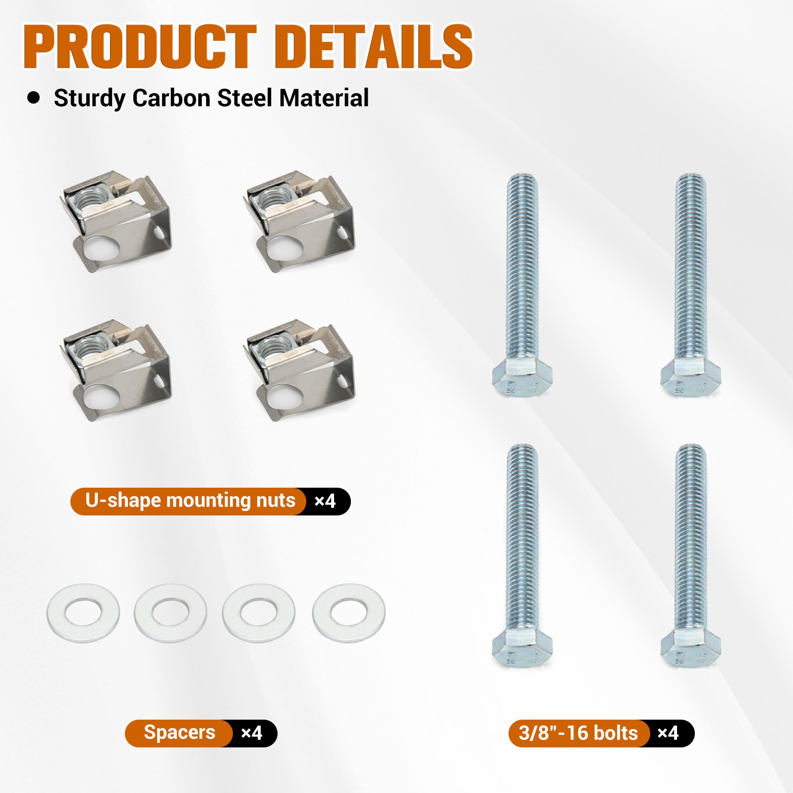 4 Pack Exhaust Manifold Flange Bolts & Nuts For Jeep Wrangler Dodge Durango Ram