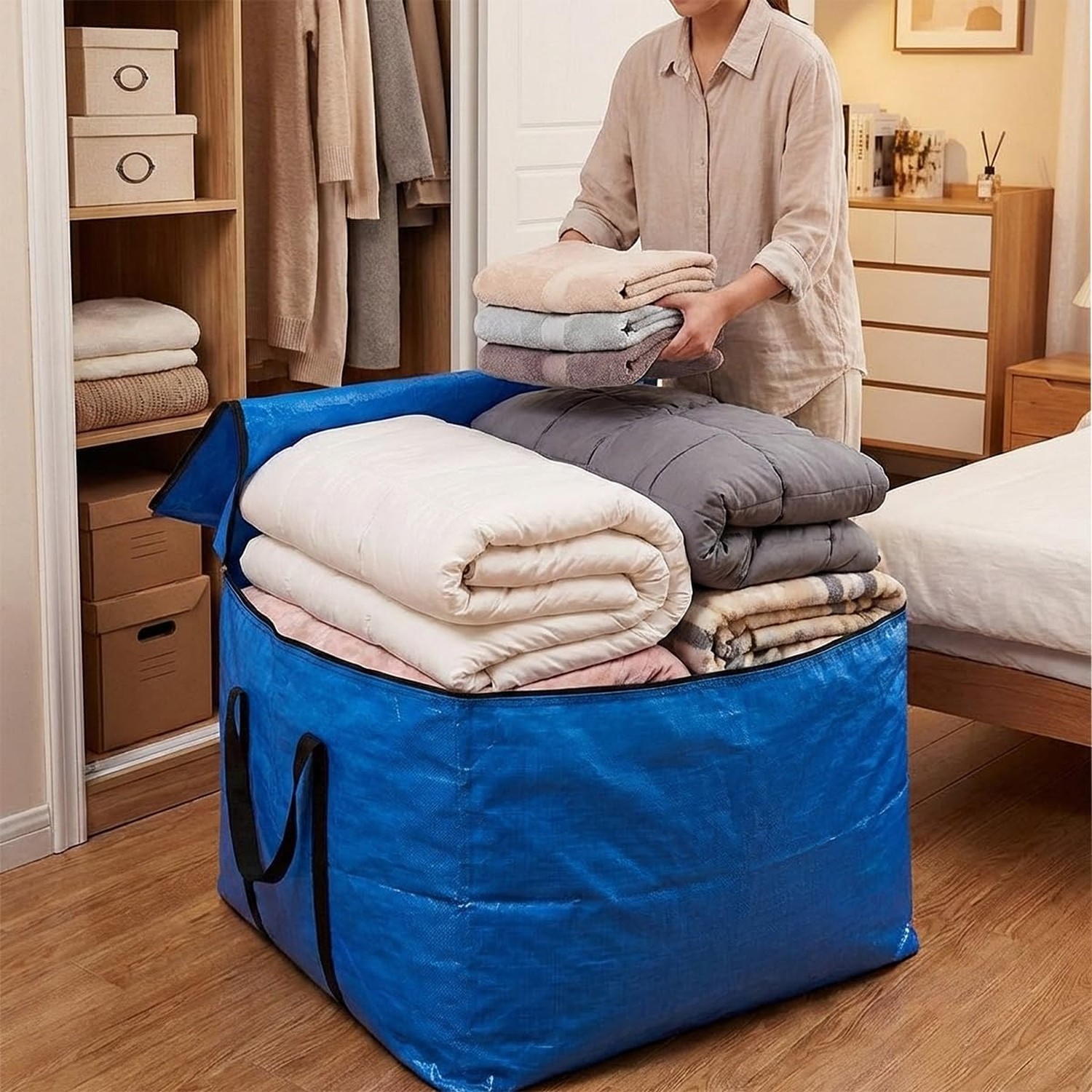 Extra Large Storage Bag (Black, 19"x19"x19") Black 19"x19"x19"