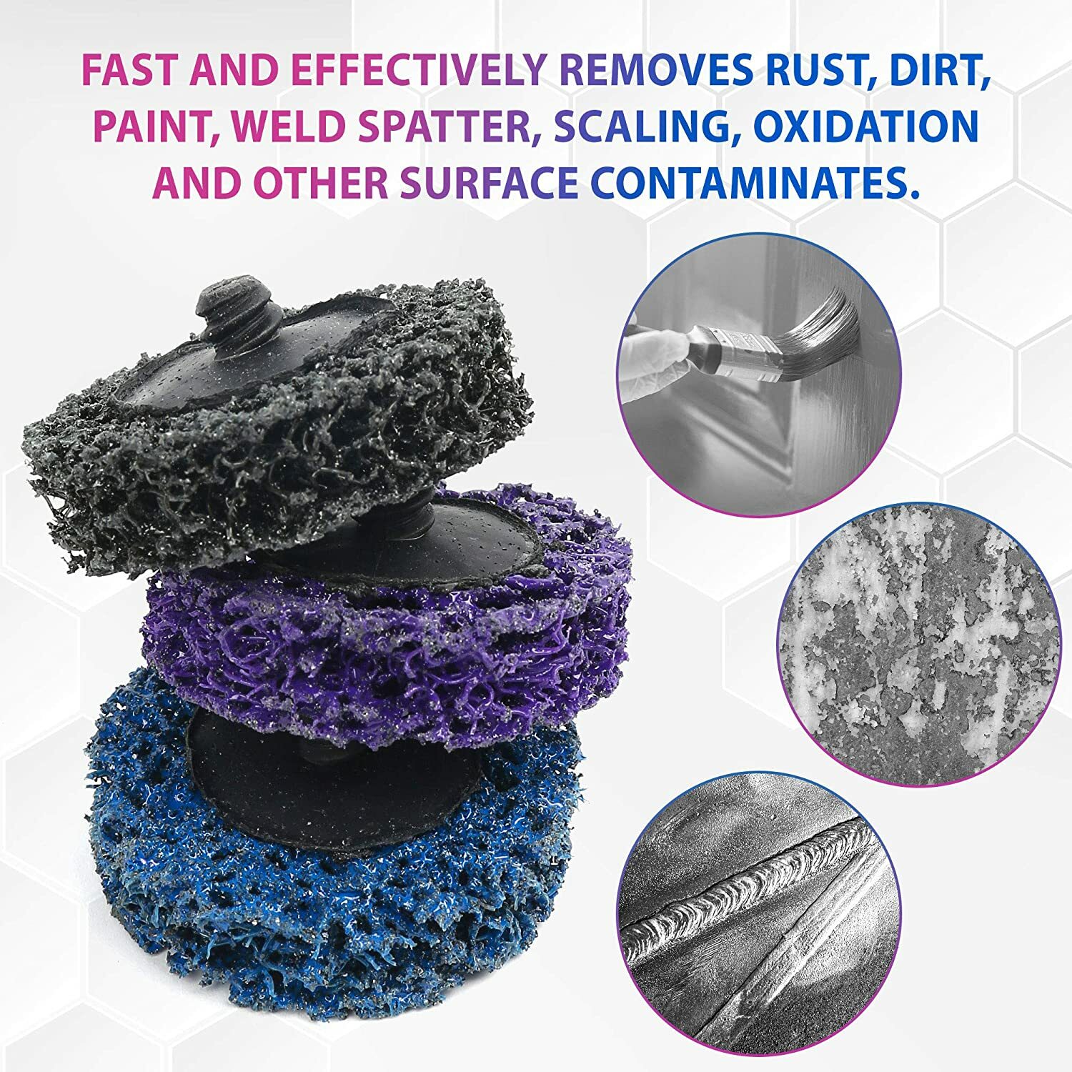 12 PACK 2'' Roloc Strip Disc Wheel Paint Rust Removal Surface Conditioning Discs