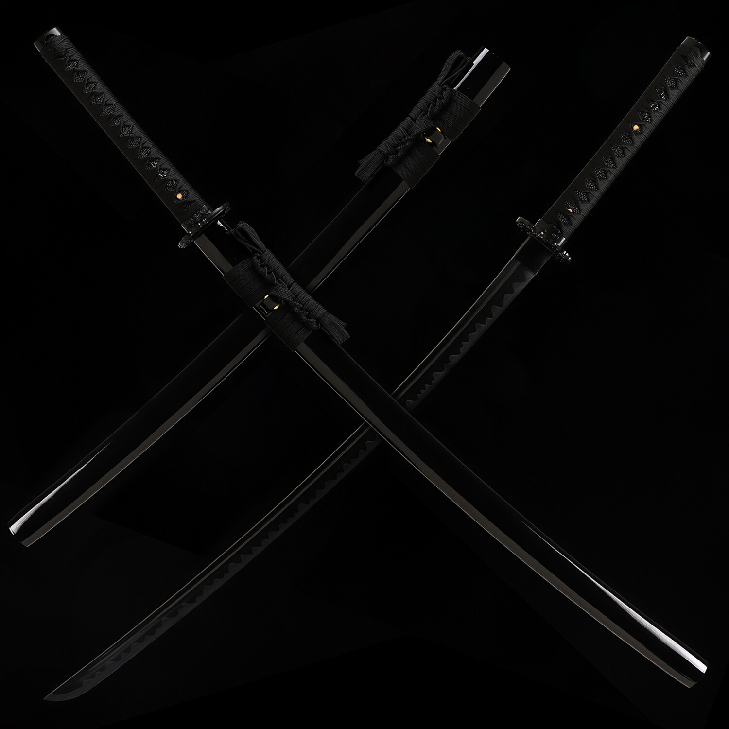 Sharp Full Tang Japanese Samurai Katana All Black Sword Battle Ready T10 Steel
