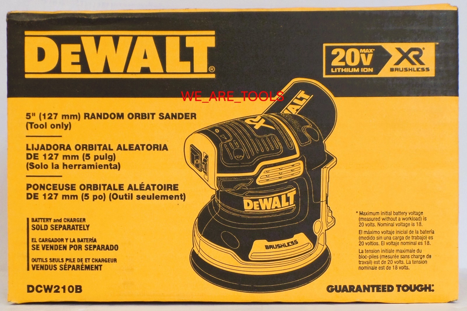 DeWalt DCW210B 20V MAX Cordless 5" Variable Orbital Sander Brushless 20 Volt