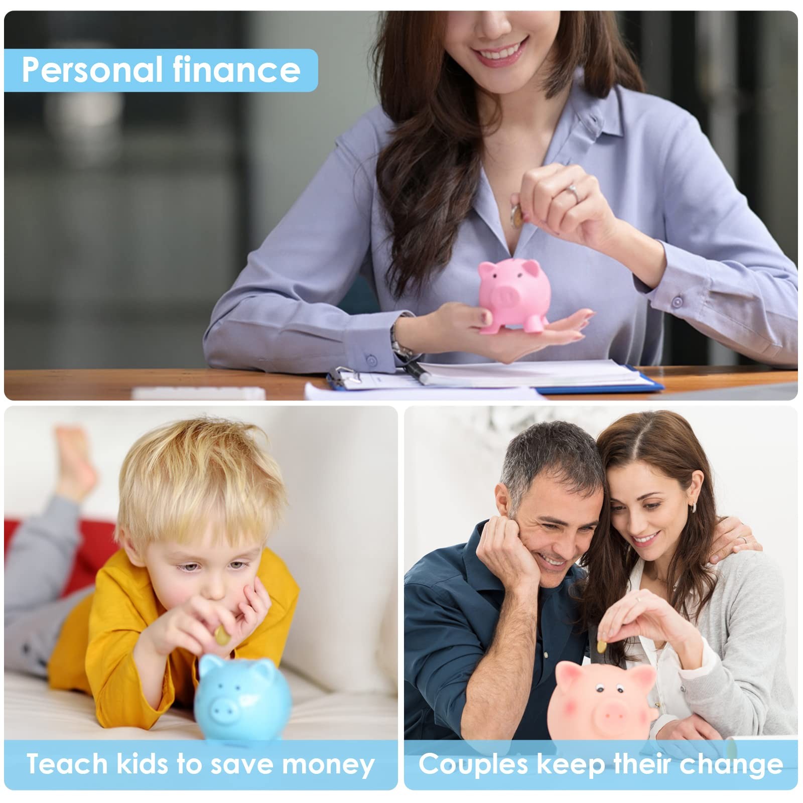 20 Pcs 5 Sizes Rubber Piggy Bank Stopper Saving Box Plug for Coin Bank Saving