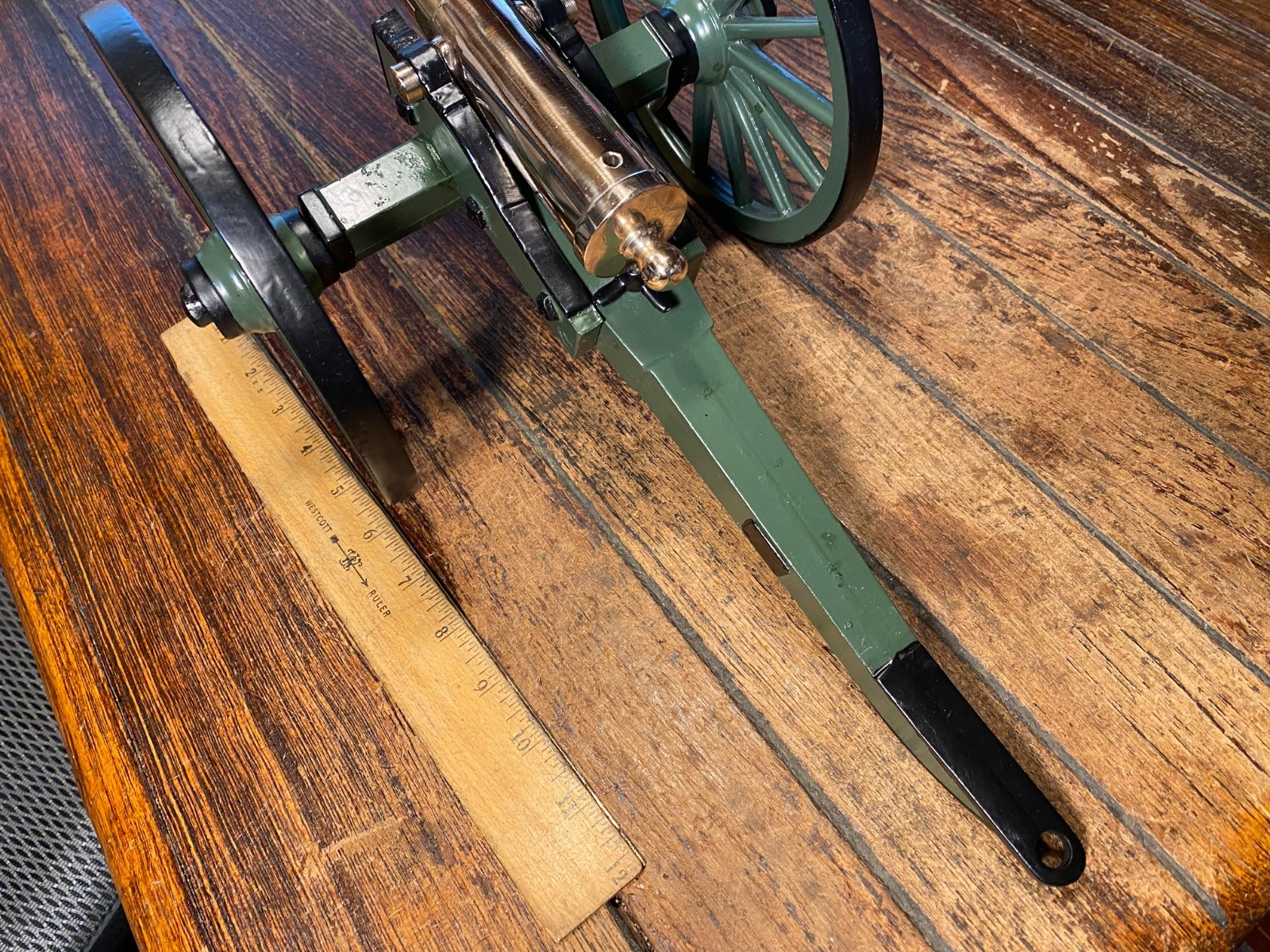 Vintage Polished Bronze Working Black Powder Signal Cannon 8 1/4" Barrel 16"long