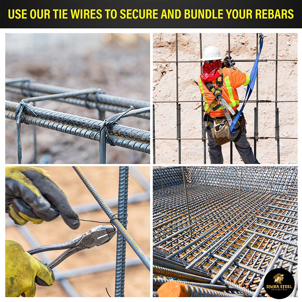 Lot of 10 x 3.5 lb Black Annealed Rebar Tie Wire 16 Gauge, (3300ft) SIMBA STEEL