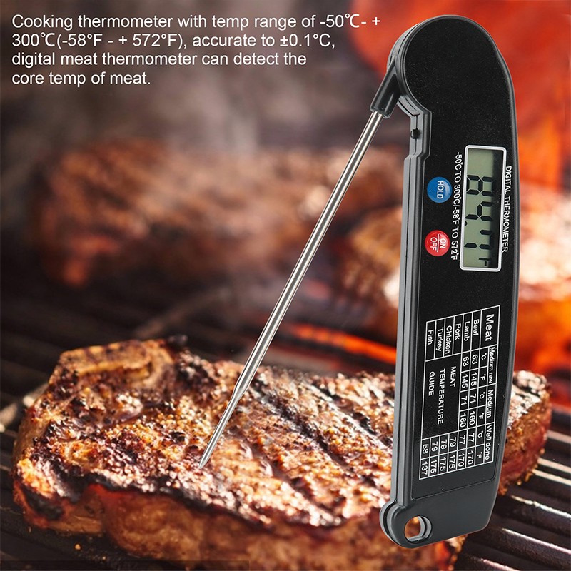 Instant Read Digital Meat Thermometer BBQ Grill Smoker For Kitchen Food Cooking