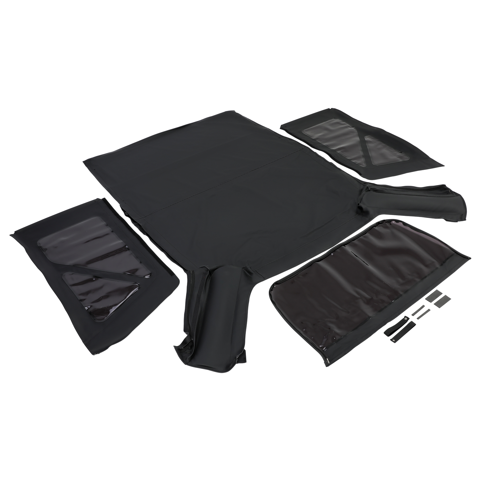 For Jeep Wrangler JK 2 Door 2007-2018 Soft Top + Tinted Zippered Rear Windows