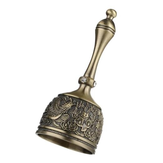Hand Bell Brass Dinner Call Bells Loud Service Ringing Bell Tibetan Handbells