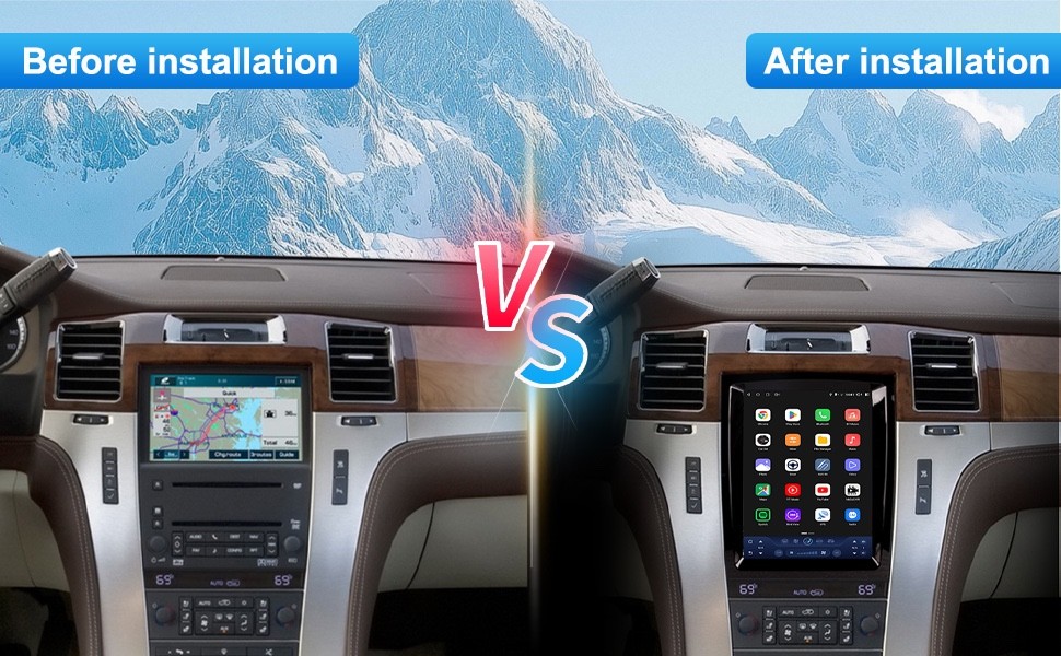 $500 on AMAZON! QLED Cadillac Escalade 2007-2014 9.7" Radio CarPlay Android Auto