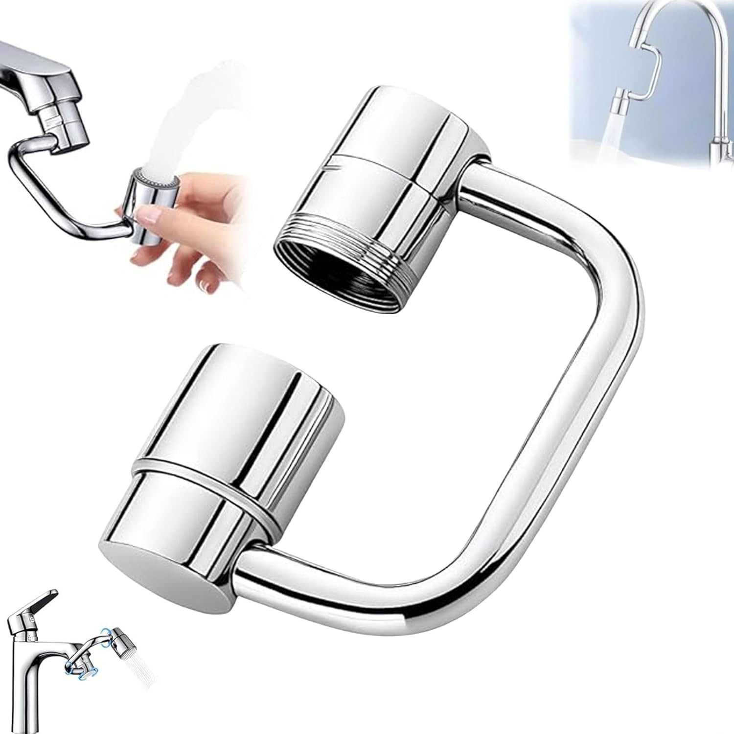 360° Rotating U Shaped Faucet Extender, Universal Faucet, Adjustable Robotic Arm