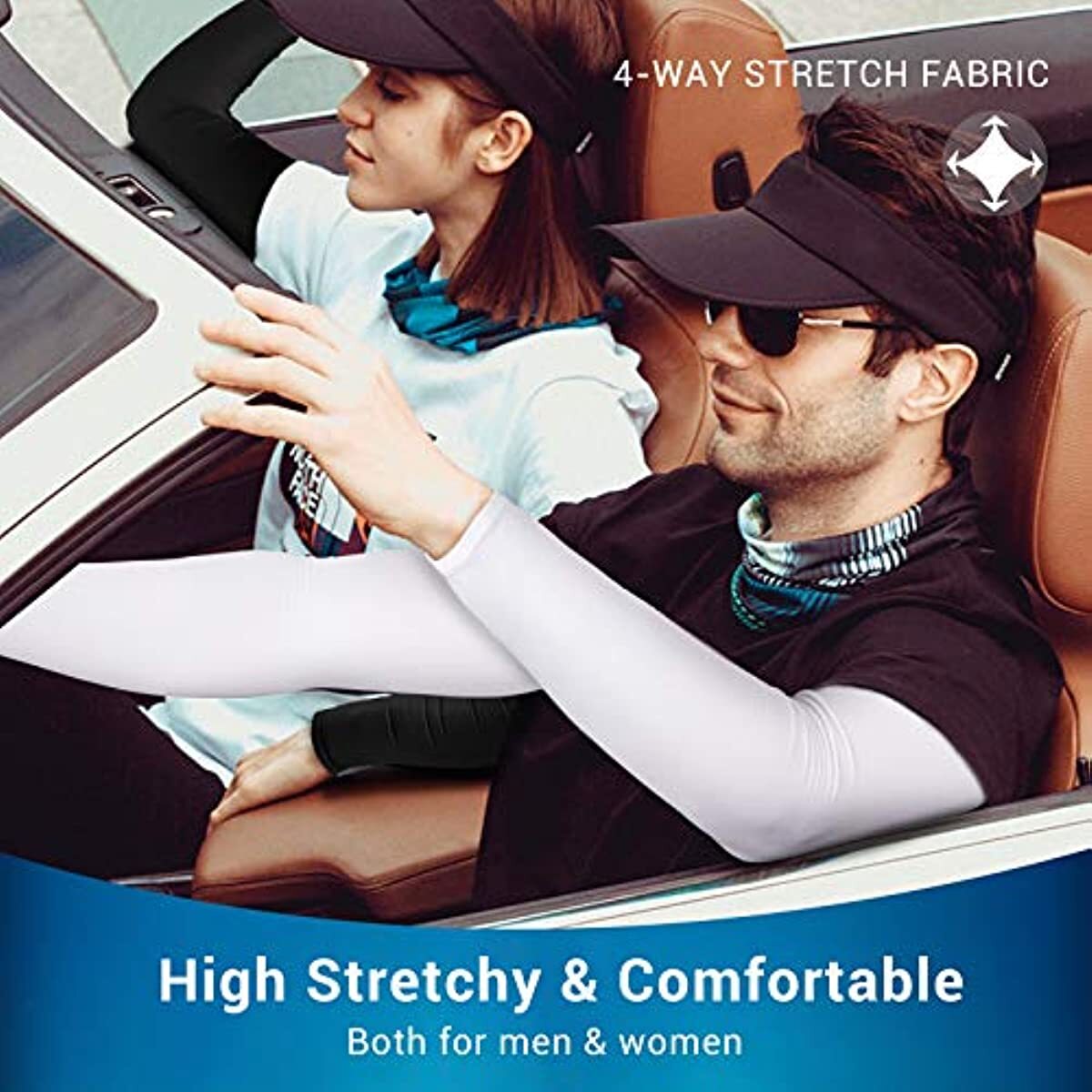 Arm Sleeves Cooling UV Sun Protection UPF 50 Sports Compression for Men & Women