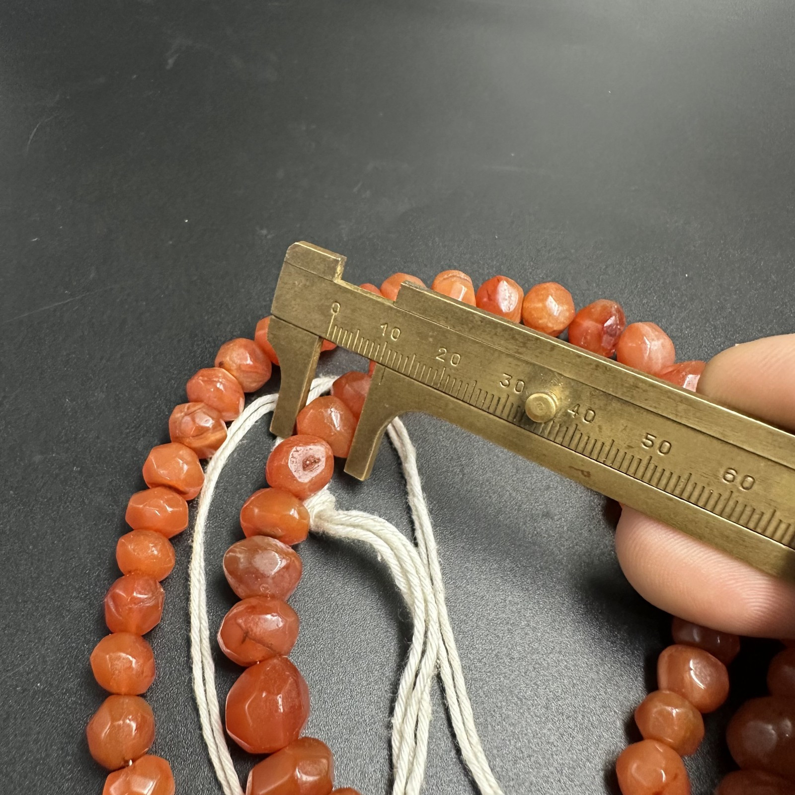 Vintage Himalayan Tibetan Carnelian Faceted Agate Beads Necklace
