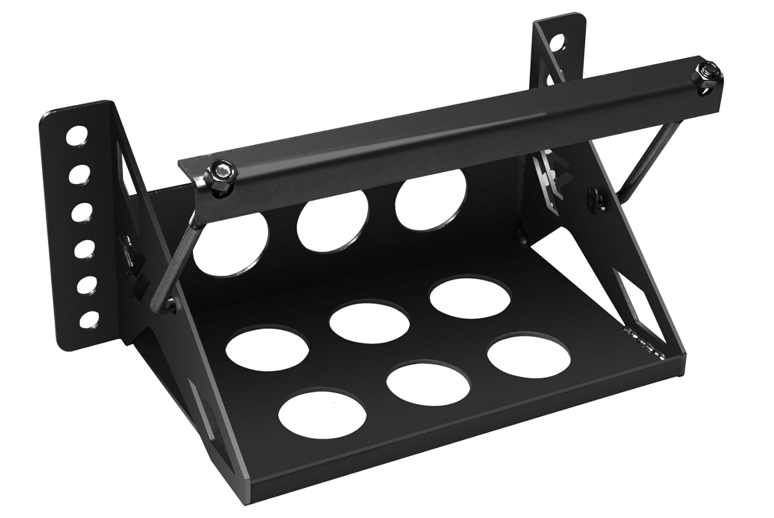 Steel Bolt on Battery Mounting Box Tray Universal Fits 14.3" Overall Hold Down