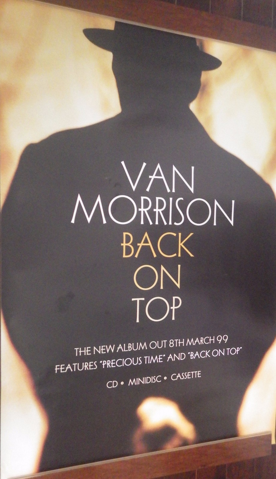 40x60" HUGE SUBWAY POSTER~Van Morrison 1999 Back On Top Original Vintage Album~