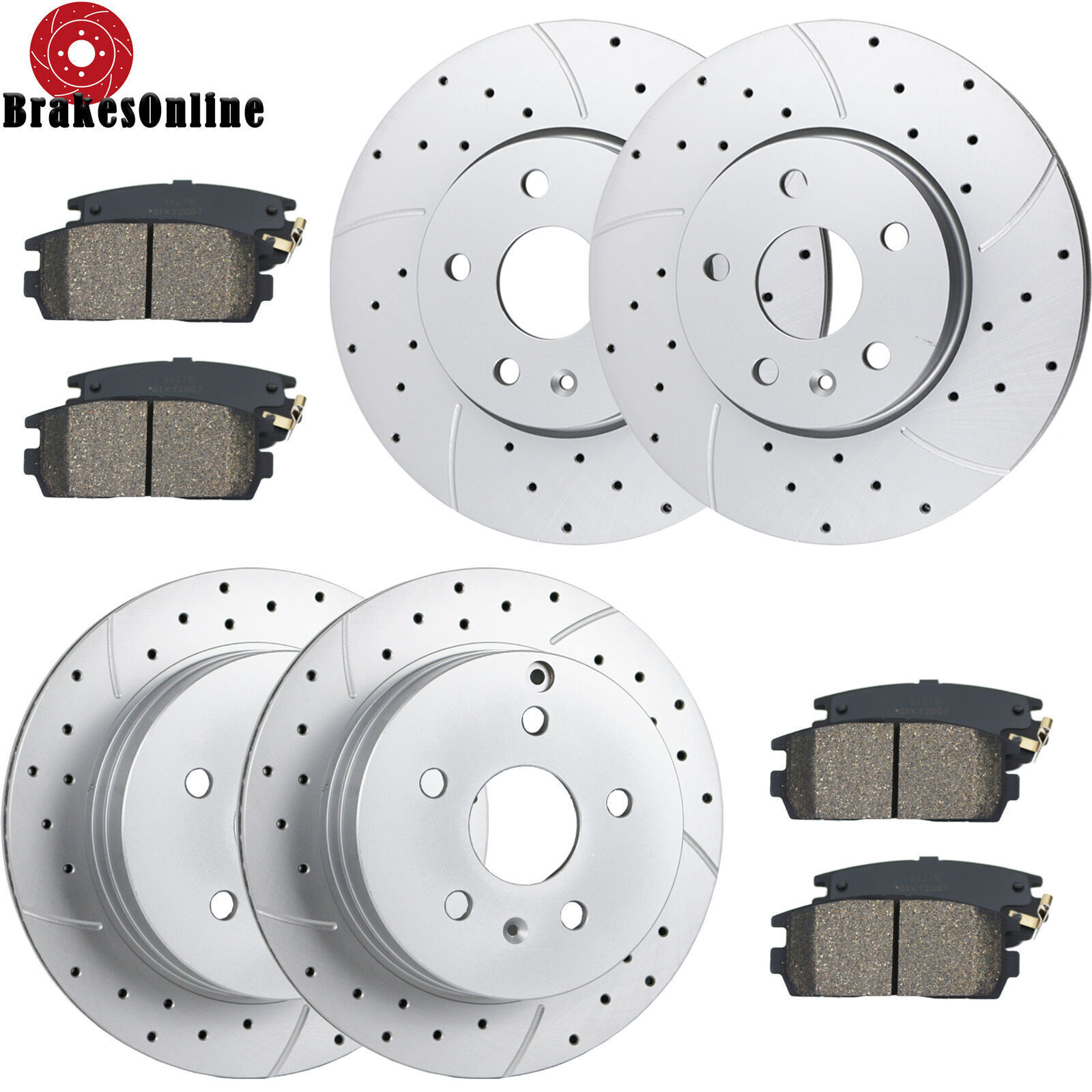 Front and Rear Brake Rotors Pads Kit for GMC Terrain Equinox 2010-2017 Brakes
