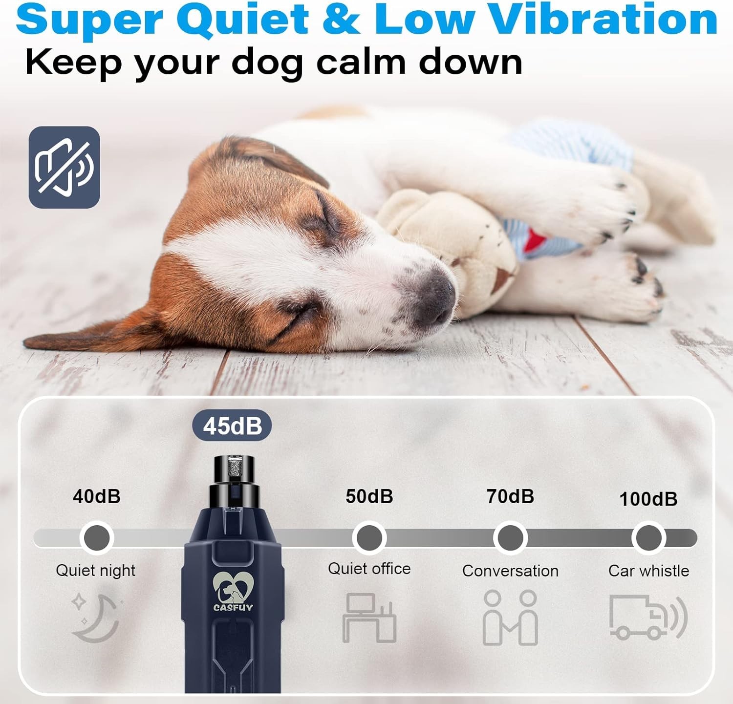 Upgraded Silent Groom Pro Nail Grinder Heusom Silent Grind Pro for Dogs Nail NEW