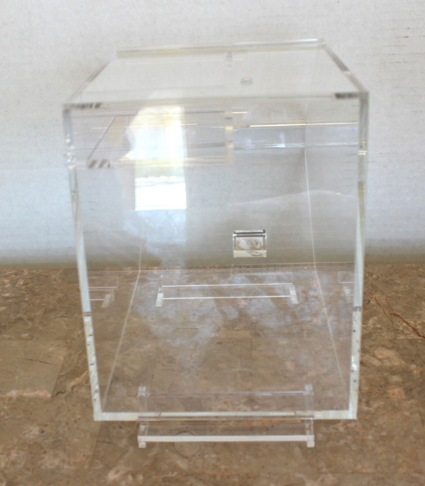 Acrylic Storage Bin Container w/Hinged Lid for use with candy gondola
