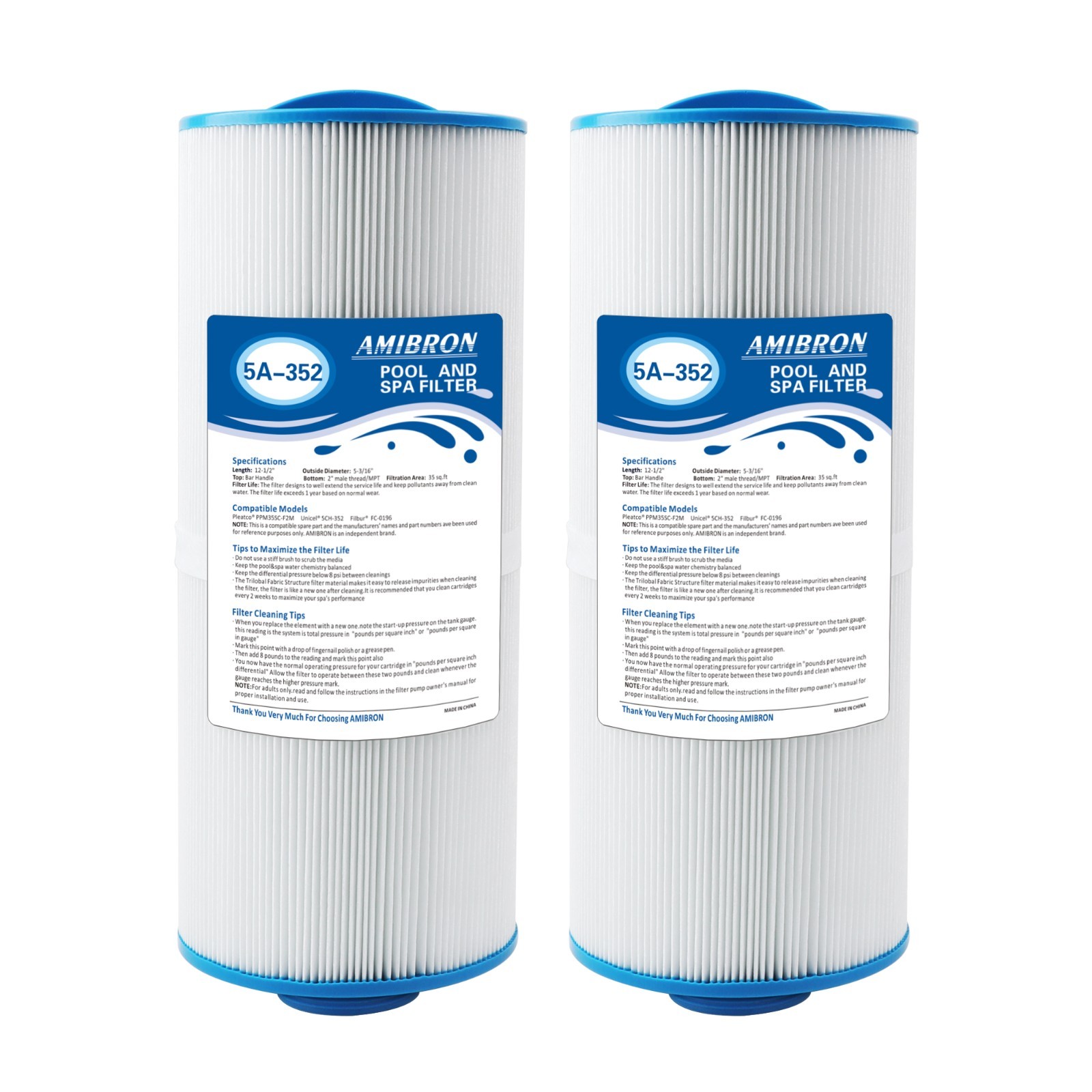 5CH-352 Replaces Marquis Spa Filter, Compatible With PPM35SC-F2M,FC-0196