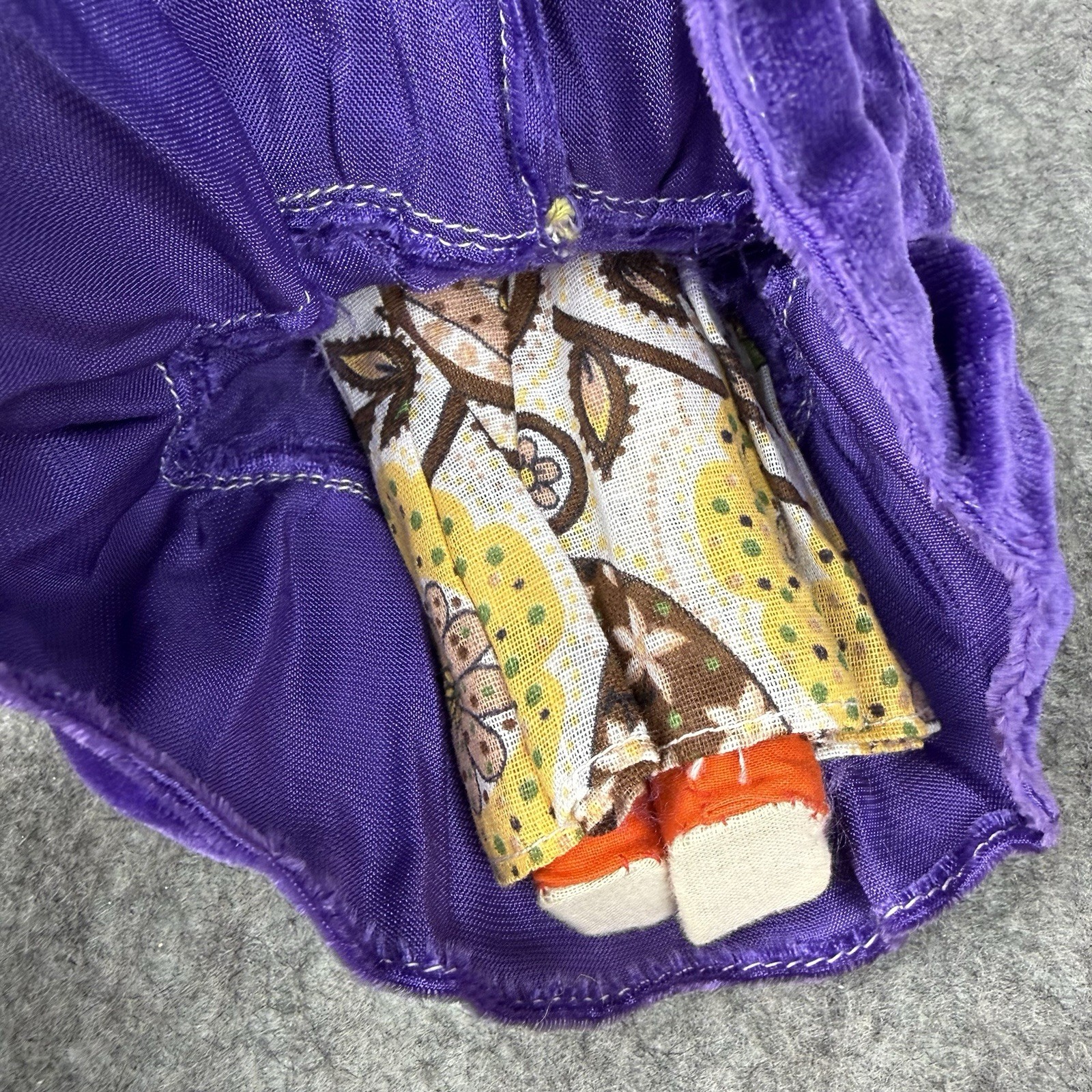 Vintage Native American Navajo Beaded Handmade Doll in Purple Velvet Dress