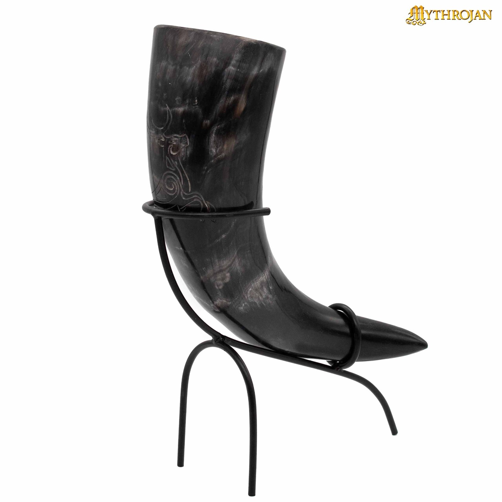 Medieval Horn Holder Twisted Iron Hand Forged Viking Knight Drinking Mead Rack