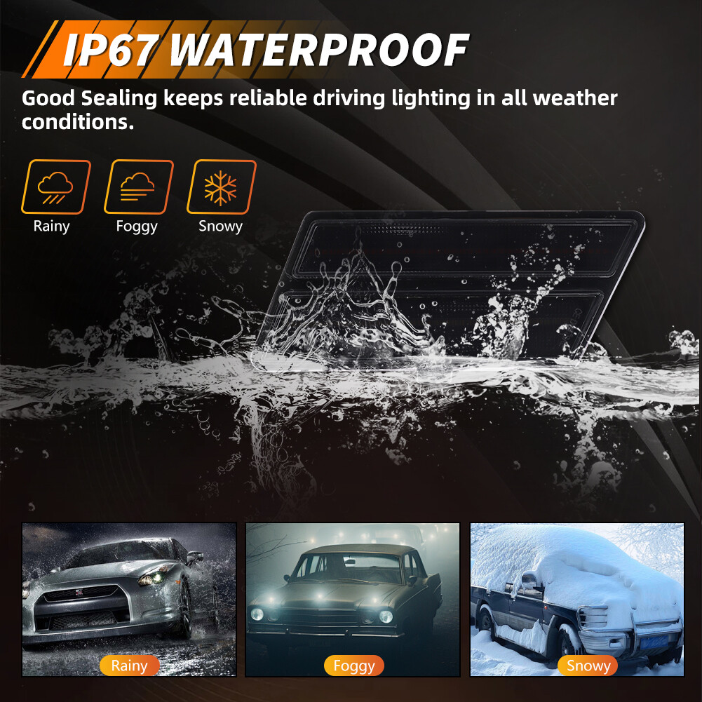 2X Smoked Dynamic LED Front Turn Signal Side Marker Lights For 80-82 Corvette C3