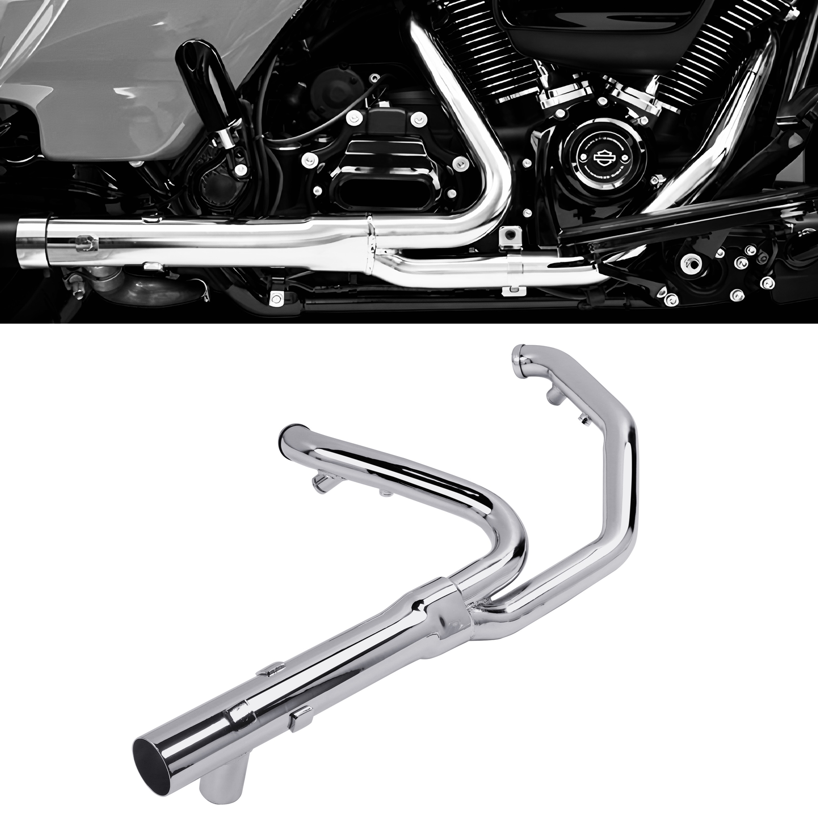 2-1-2 Exhaust Headers for 2017-later Stock Header Pipe Harley Touring & Trike