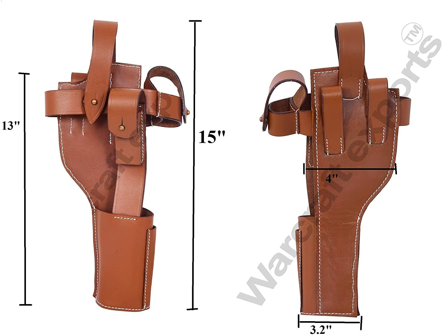 German WWI Mauser C-96 Broomhandle Holster Rig - DARK TAN