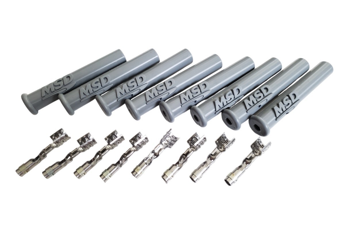 MSD 3301 Spark Plug Wire Plug Boots & Terminals Straight 180 Multi Angle 8 Pack