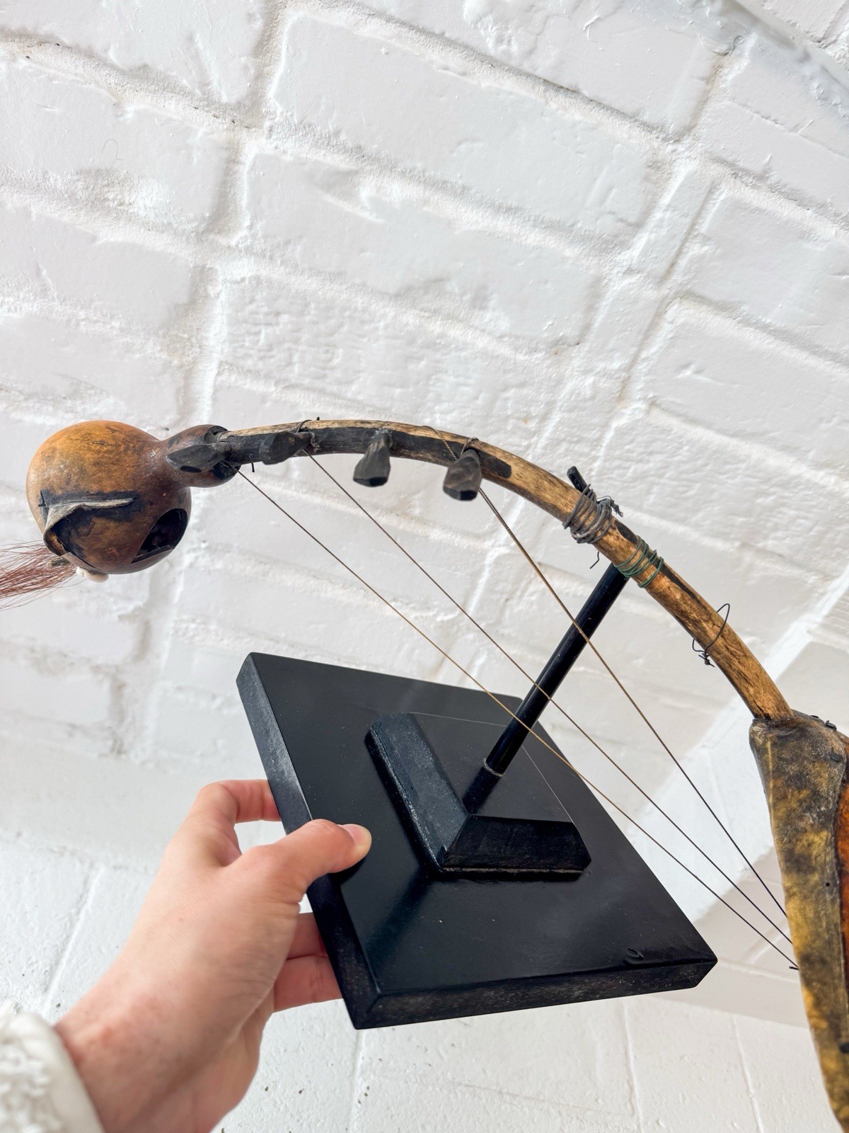 VTG African Gourd String Instrument Handcrafted Tribal Lute Harp West Africa