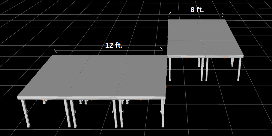 Cedarslink Professional Portable 12 X 16FT Riser Stage Kit System 23"-38" Height