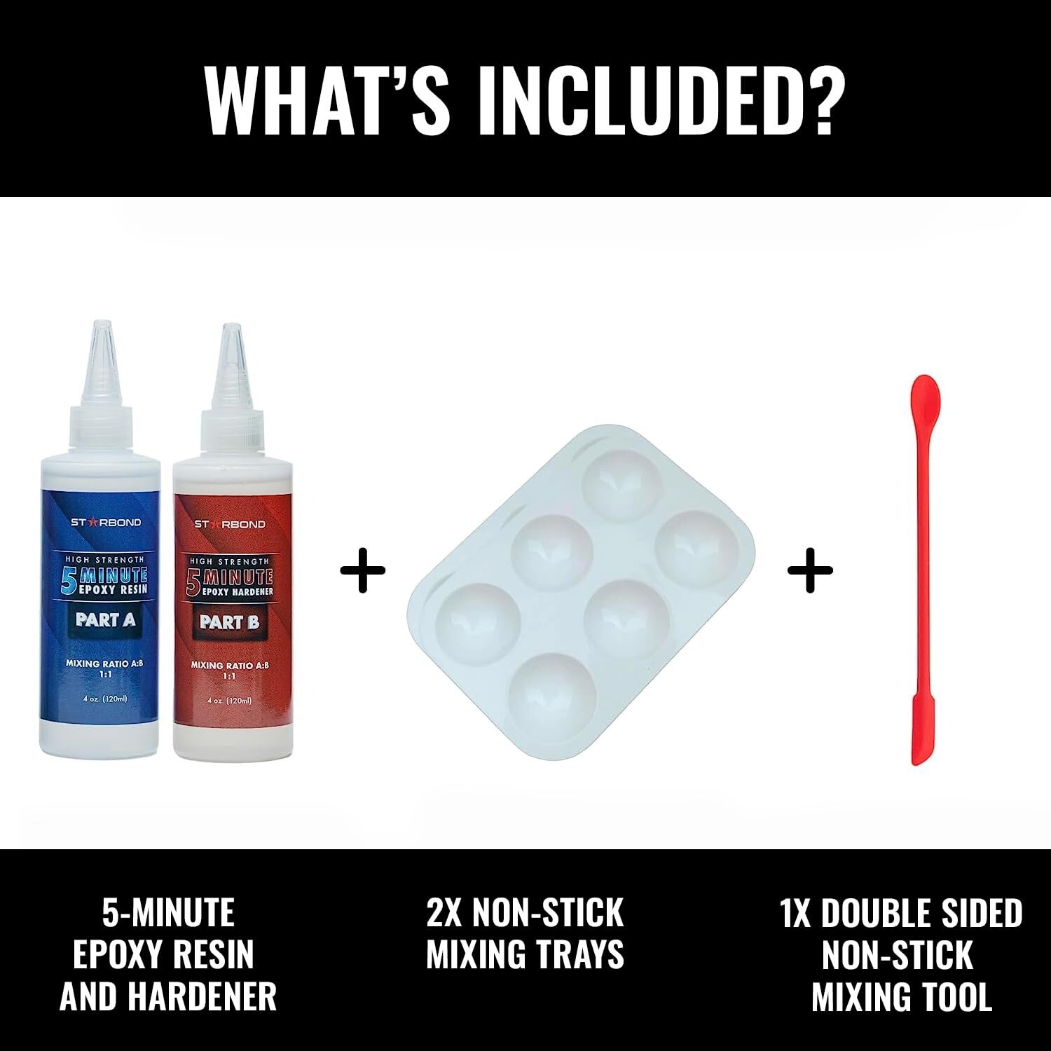 Starbond 5-Minute Epoxy Kit - Easy 1:1 Ratio, 8 oz. (4 oz. Part A, 4 oz. Part B)