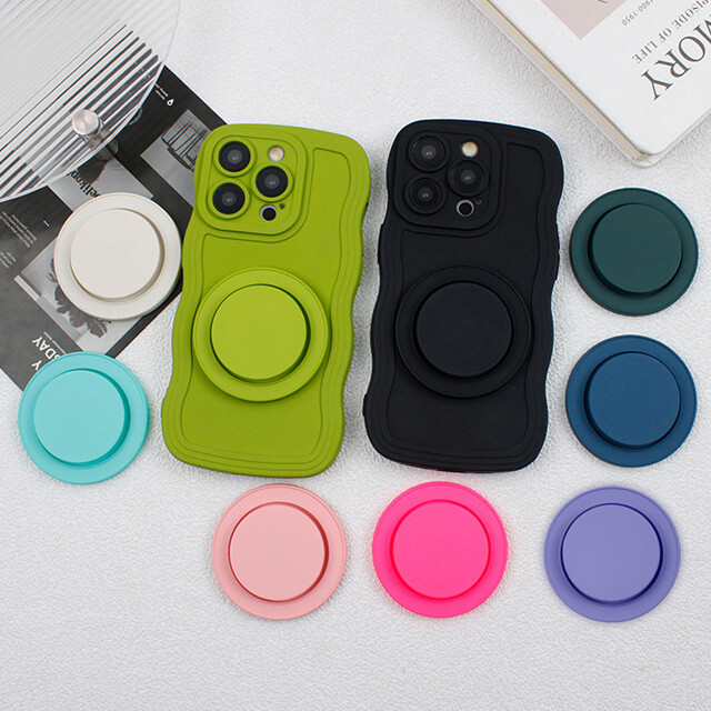 Magnetic Solid Color Pop-Up Phone Socket Grip Stand Holder [MagSafe Compatible]
