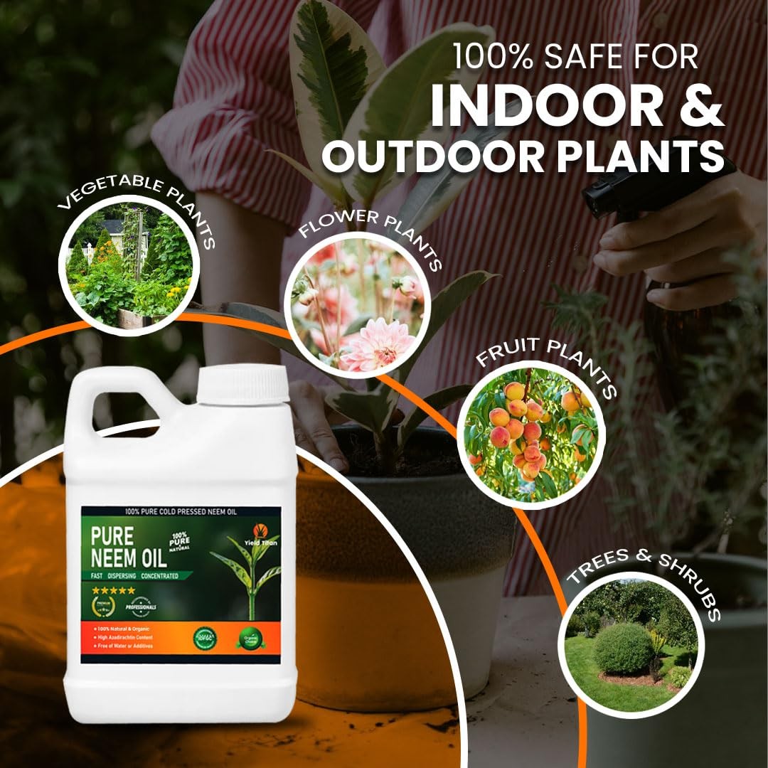 Yield Titan 100% Pure Cold Pressed Neem Oil – For Plants & Vegetables
