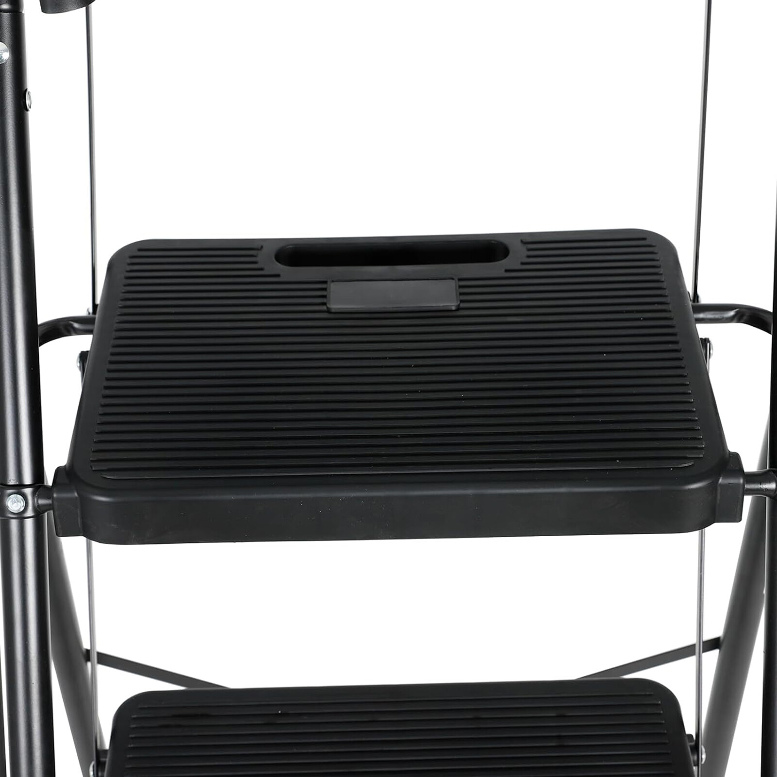 5 Step Non-Slip Stool Ladder with Handrails 330 lbs folding Tool Tray Platform