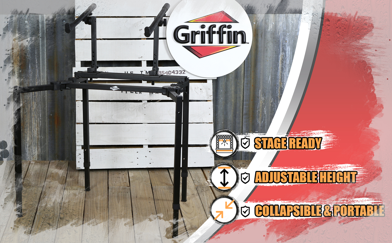 Double Piano Keyboard Stand - 2Tier Studio Stage Mixer Laptop Mount DJ Turntable