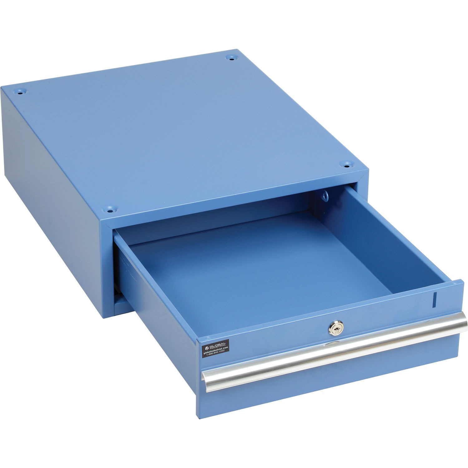Global Industrial Steel Drawer W/ Cylinder Lock 17-1/4"W x 20"D Blue