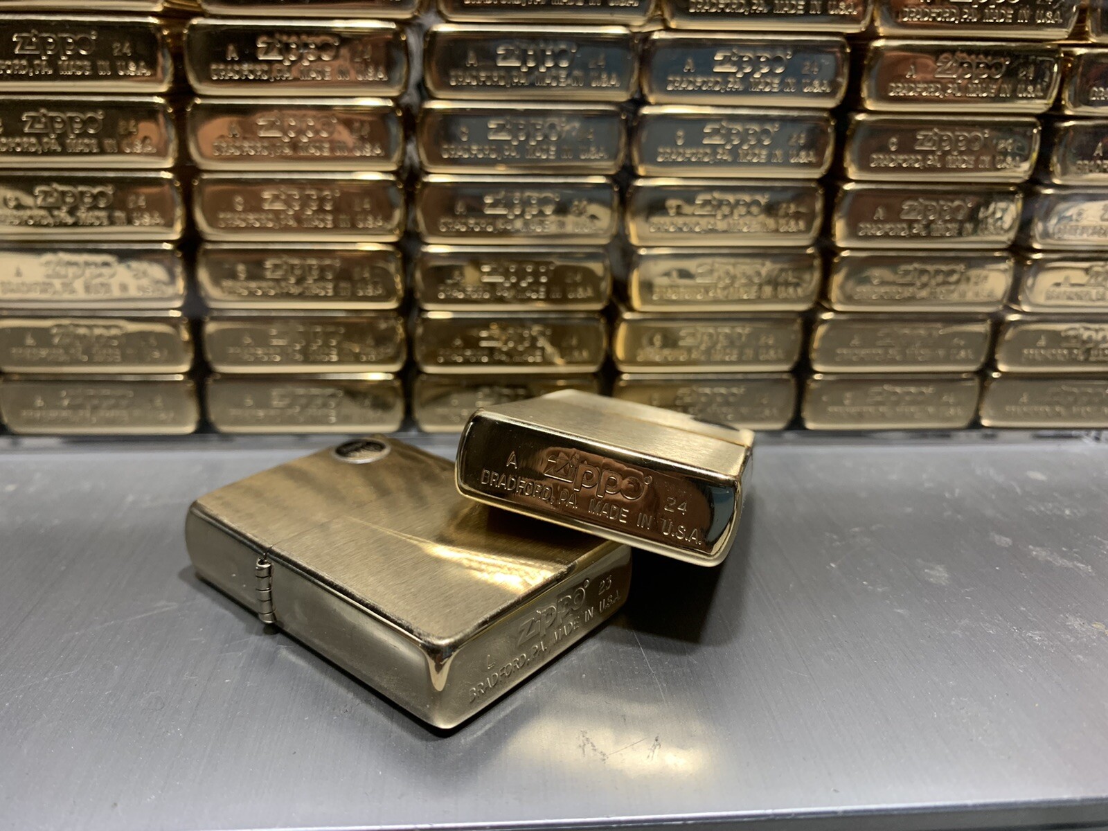 Zippo Brushed Brass Zippo Lighter case Only NO/BOX